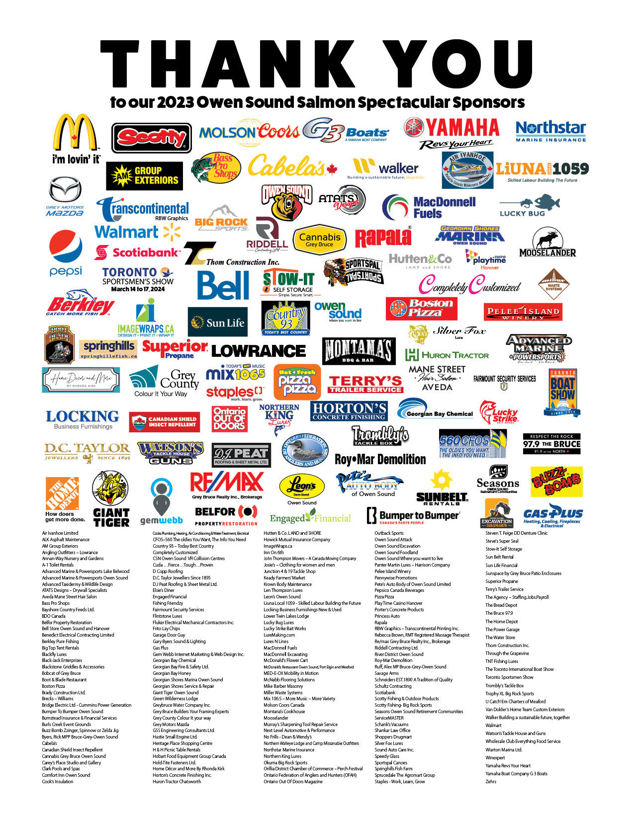 Sponsor Thank You Sydenham Sportsmen Association